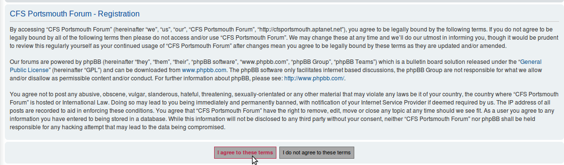 Forum terms